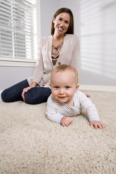 mother and baby on the floor